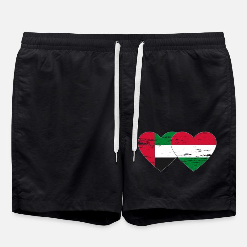 Émirats arabes unis Hongrie Cœur - Short de bain - noir