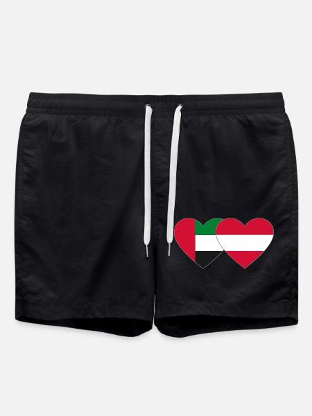 Vereinigte Arabische Emirate Österreich Herz - Badeshorts - Schwarz