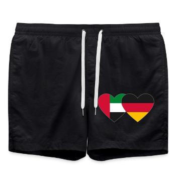 Émirats arabes unis Allemagne Cœur - Short de bain - noir - Devant - AI Model Male 185 light (185cm)
