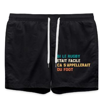 If Rugby Were Easy It Would Be Called Football - Swim Trunks - black - Front - AI Model Male 185 light (185cm)