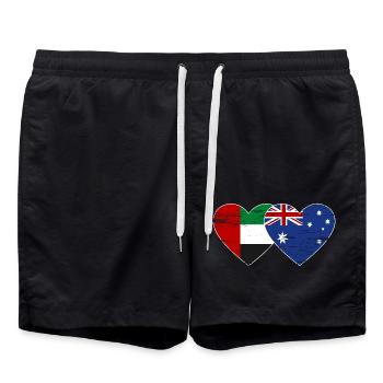 Émirats arabes unis Australie Drapeau - Short de bain - noir - Devant - AI Model Male 185 light (185cm)