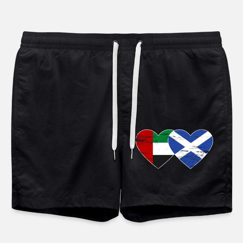 United Arab Emirates Scotland Flag - Swim Trunks - black
