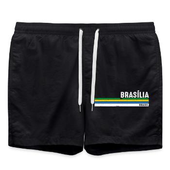 Vintage Brasília Brasil - Show Your Roots, - Swim Trunks - black - Front - AI Model Male 185 light (185cm)