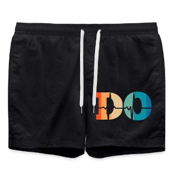 Battement de cœur rétro doctor of osteopathy - Short de bain - noir - Devant - AI Model Male 185 light (185cm)