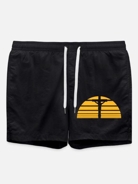 Jesus Christus Gott Glaube Kreuz Beten Christen - Badeshorts - Schwarz