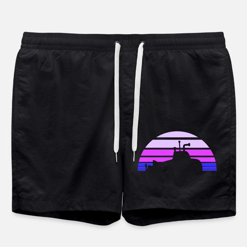 Surfaced Submarine Water Surface Dive - Swim Trunks - black