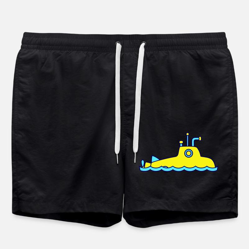 Surfaced Submarine Water Surface Dive - Swim Trunks - black