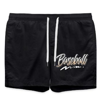 Baseball - Badeshorts - Schwarz - Vorne - AI Model Male 185 light (185cm)