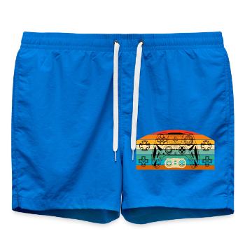 Vintage Retro Gaming Controller - Swim Trunks - cobalt blue - Front
