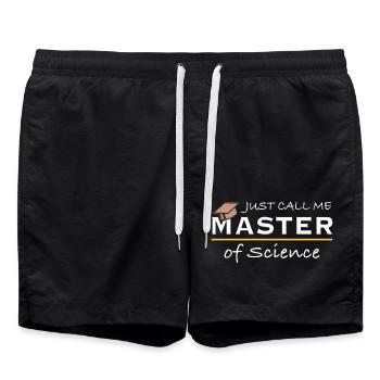 Appelez-moi simplement Master of Science Wissenschaft Humour - Short de bain - noir - Devant - AI Model Male 185 light (185cm)