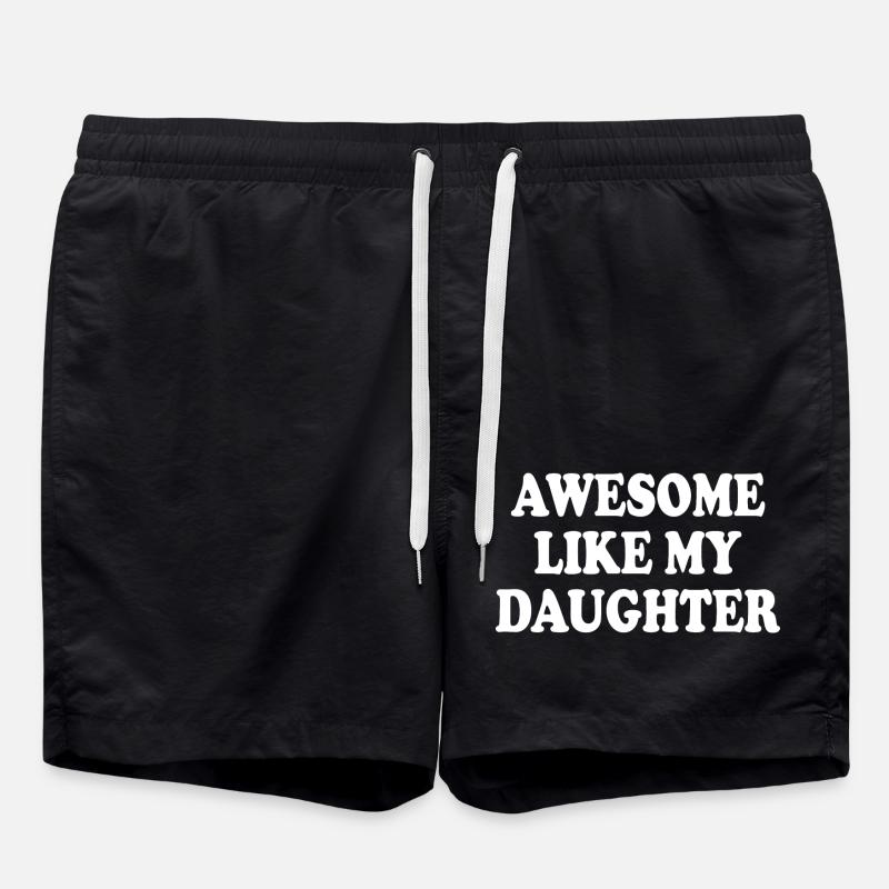 awesome like my daughter - Swim Trunks - black