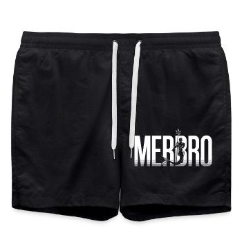 Merbro - Living like an Aquarius - Swim Trunks - black - Front - AI Model Male 185 light (185cm)