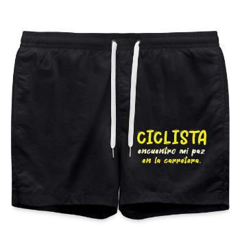 Vélo vélos bicyclette cycliste bike biker vtt 16 - Short de bain - noir - Devant - AI Model Male 185 light (185cm)