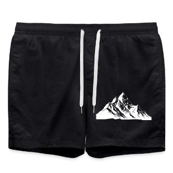 Mountains Peaks - Swim Trunks - black - Front - AI Model Male 185 light (185cm)