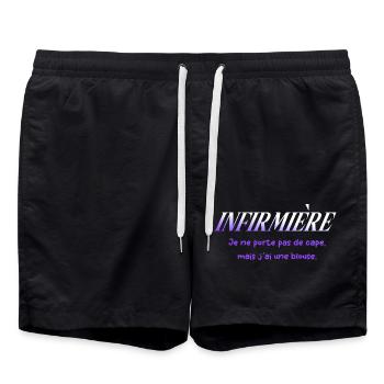 INFIRMIERE INFIRMIER DOCTEUR HUMOUR DRÖLES - Short de bain - noir - Devant - AI Model Male 185 light (185cm)