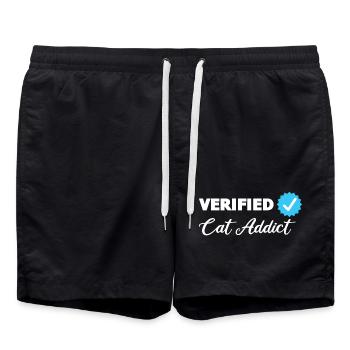 Certifié Cat Addict, Cadeau, Chats - Short de bain - noir - Devant - AI Model Male 185 light (185cm)