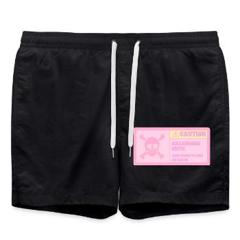 Attention, fille mignonne dangereuse - Short de bain - noir - Devant - AI Model Male 185 light (185cm)