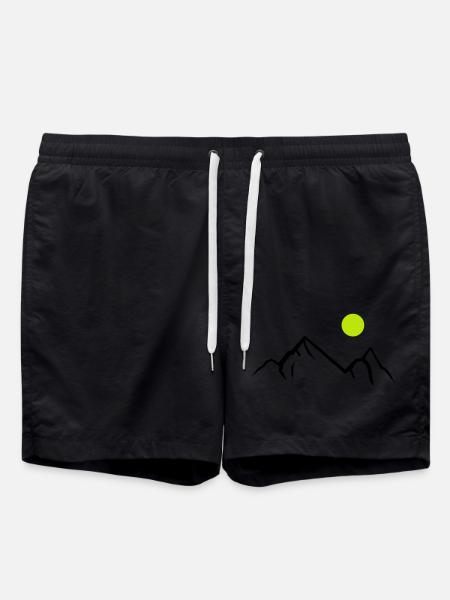 Mountains 01 - Swim Trunks - black
