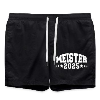 Meister 2025 - Badeshorts - Schwarz - Vorne - AI Model Male 185 light (185cm)