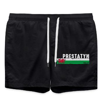 Prestatyn: Genießen Sie die walisische Schönheit und den Charme - Badeshorts - Schwarz - Vorne - AI Model Male 185 light (185cm)