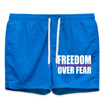 Freedom over fear - Swim Trunks - cobalt blue - Front