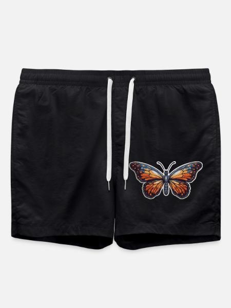 Schmetterling - Badeshorts - Schwarz
