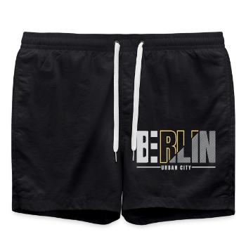 Berlin Urban City Design - Swim Trunks - black - Front - AI Model Male 185 light (185cm)