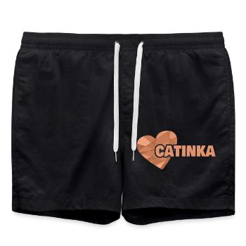 Catinka als Vorname - Badeshorts - Schwarz - Vorne - AI Model Male 185 light (185cm)