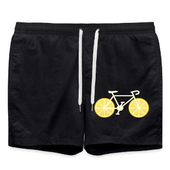 Fahrrad Zitrone Geschenk - Badeshorts - Schwarz - Vorne - AI Model Male 185 light (185cm)