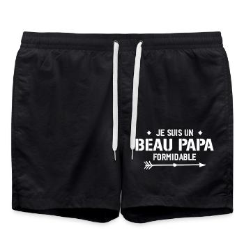 Ich bin ein großartiger Stiefvater - Schwiegervater-Geschenk - Badeshorts - Schwarz - Vorne - AI Model Male 185 light (185cm)