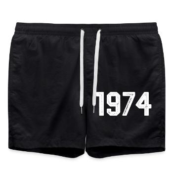1974 Vintage Né Millésime 1974 Anniversaire 1974 - Short de bain - noir - Devant - AI Model Male 185 light (185cm)