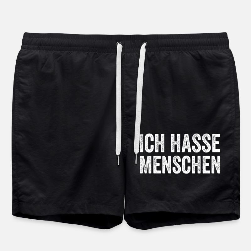 Ich hasse Menschen - Badeshorts - Schwarz