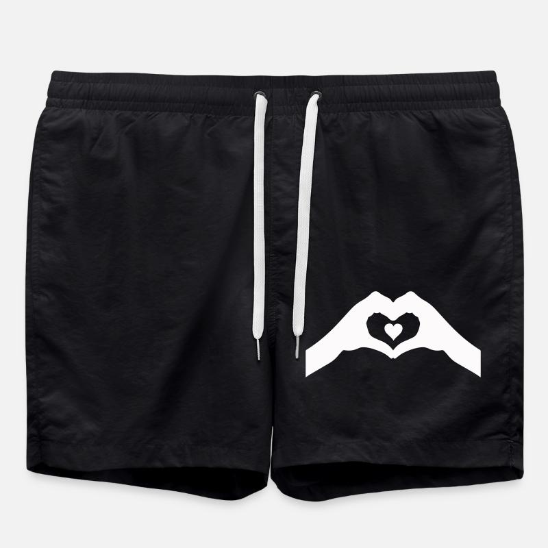 Hands Heart - Swim Trunks - black