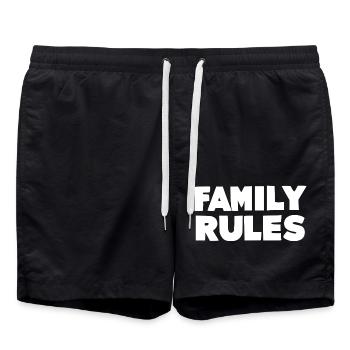 Family Rules - Swim Trunks - black - Front - AI Model Male 185 light (185cm)