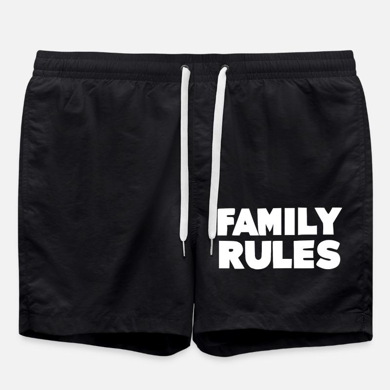Family Rules - Swim Trunks - black