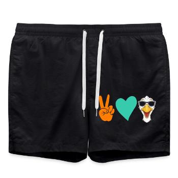 Gans - Badeshorts - Schwarz - Vorne - AI Model Male 185 light (185cm)