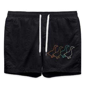 Gans - Badeshorts - Schwarz - Vorne - AI Model Male 185 light (185cm)