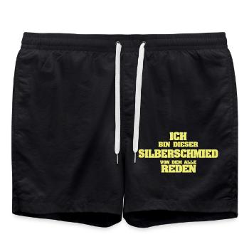 Beruf Silberschmied - Badeshorts - Schwarz - Vorne - AI Model Male 185 light (185cm)