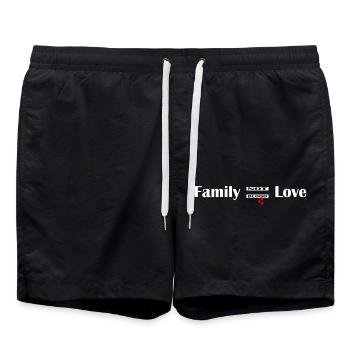 La famille est formée d’amour et non de sang - Short de bain - noir - Devant - AI Model Male 185 light (185cm)