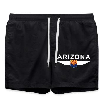 T-shirt Arizona Fan – Style désert - Short de bain - noir - Devant - AI Model Male 185 light (185cm)