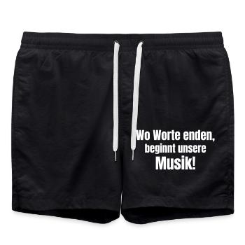 Là où les mots s’arrêtent, notre musique commence - Short de bain - noir - Devant - AI Model Male 185 light (185cm)