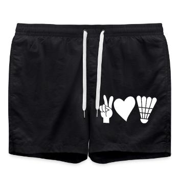 Federball Badminton - Badeshorts - Schwarz - Vorne - AI Model Male 185 light (185cm)