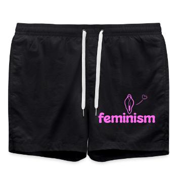 Feminismus - Badeshorts - Schwarz - Vorne - AI Model Male 185 light (185cm)