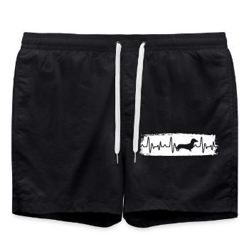 Chien teckel - Short de bain - noir - Devant - AI Model Male 185 light (185cm)