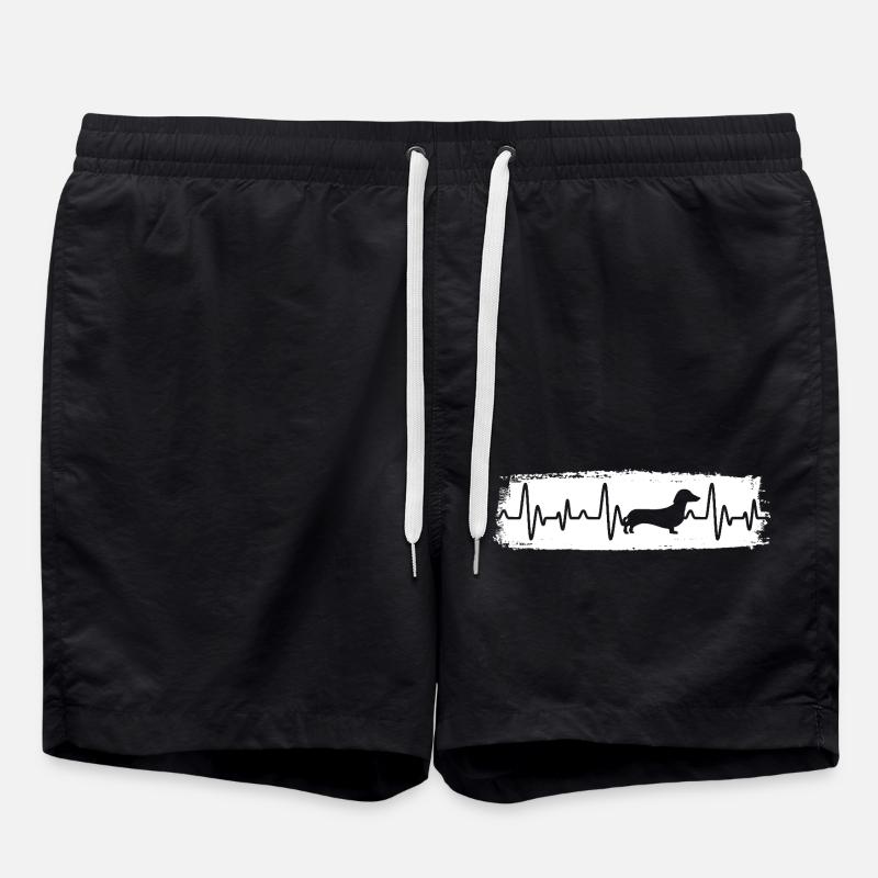 Hund Dackel - Badeshorts - Schwarz