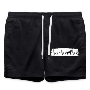 Hund Deutscher Schäferhund - Badeshorts - Schwarz - Vorne - AI Model Male 185 light (185cm)