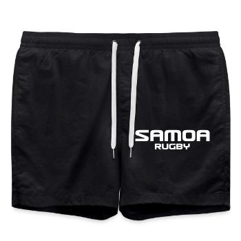 Samoa Rugby - Logo - Polynesien - Südsee - Badeshorts - Schwarz - Vorne - AI Model Male 185 light (185cm)