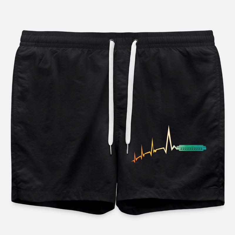 Harmonica Heartbeat Harmonica - Swim Trunks - black