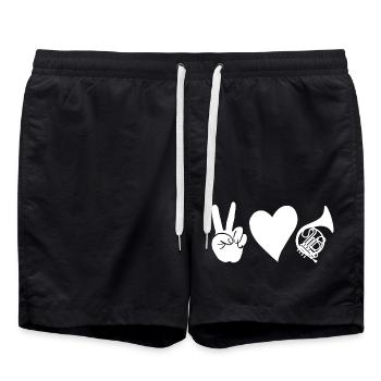 Horn player French horn - Swim Trunks - black - Front - AI Model Male 185 light (185cm)