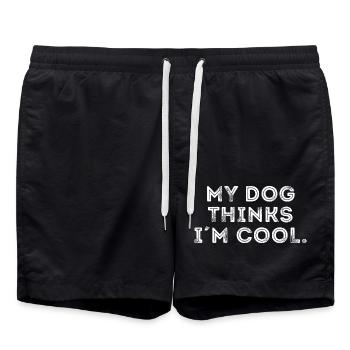 Gift Saying Pets Dog Dog Love Retro - Swim Trunks - black - Front - AI Model Male 185 light (185cm)